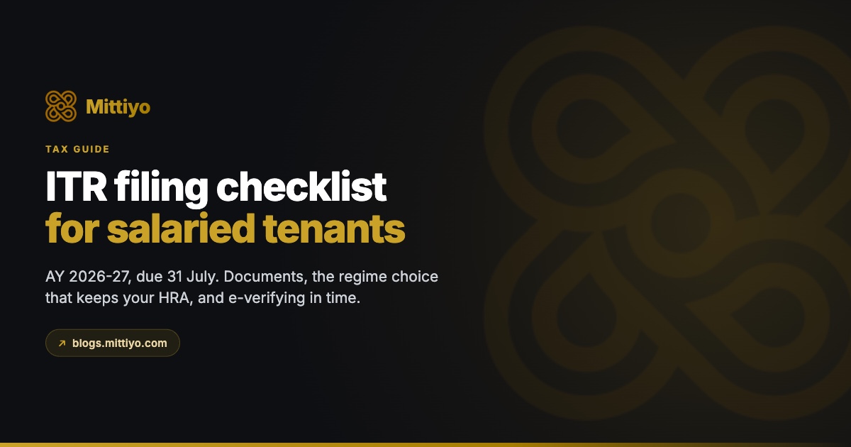 How to File ITR as a Salaried Tenant: AY 2026-27 Checklist