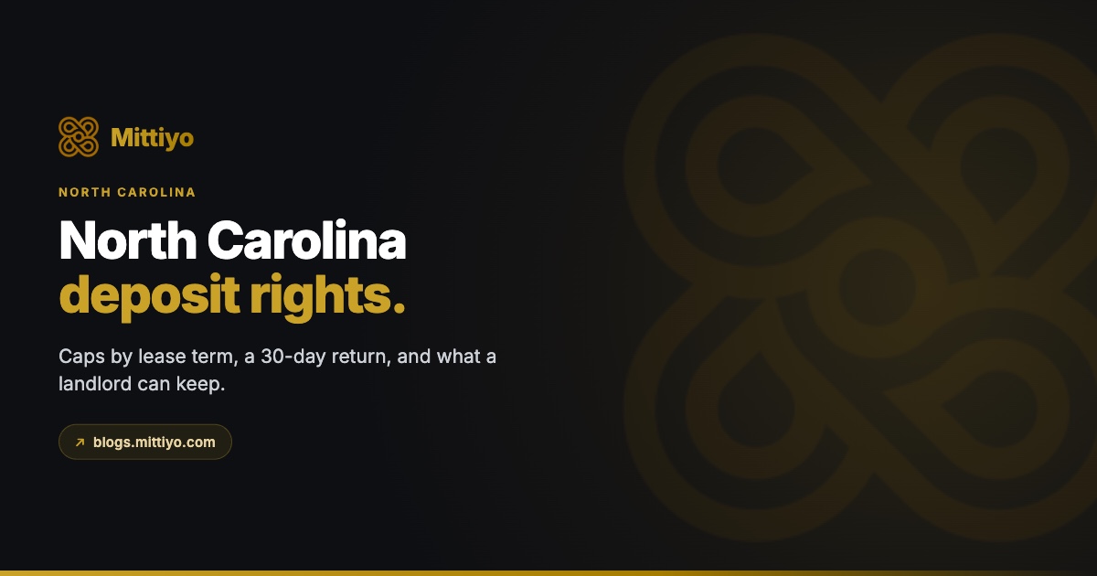 North Carolina Security Deposit Law (2026): Caps by Lease Term, the 30-Day Rule and How to Sue